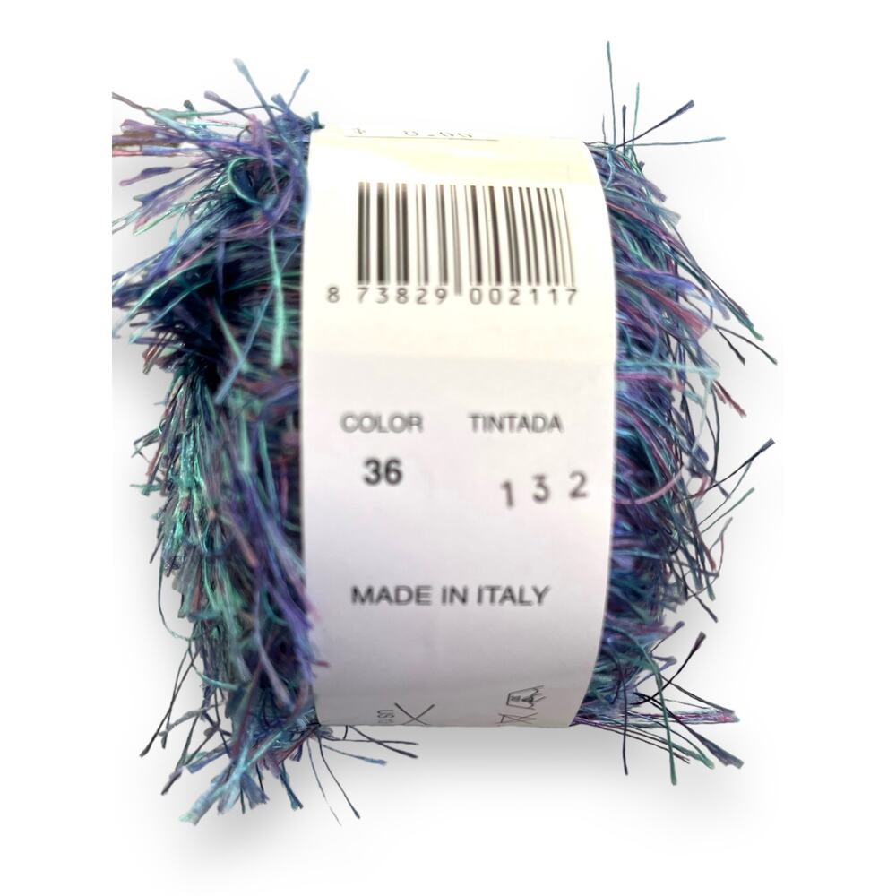 3 skeins Filati FF PARK Eyelash Yarn | 36 Blue Lavender | Made in Italy - Picture 5 of 7